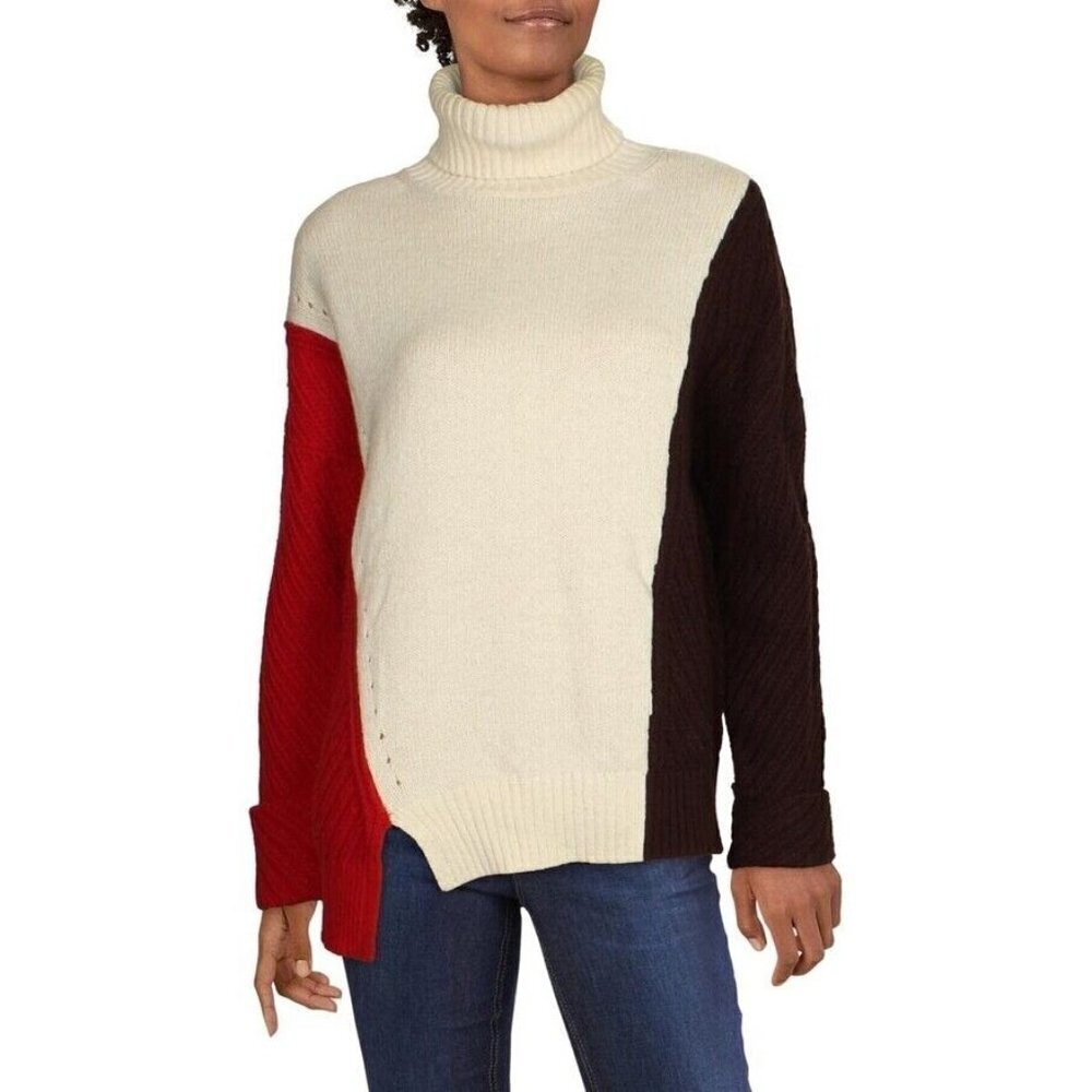 French Connection BNWOT turtleneck colorblock Sweater women sz Xsmall